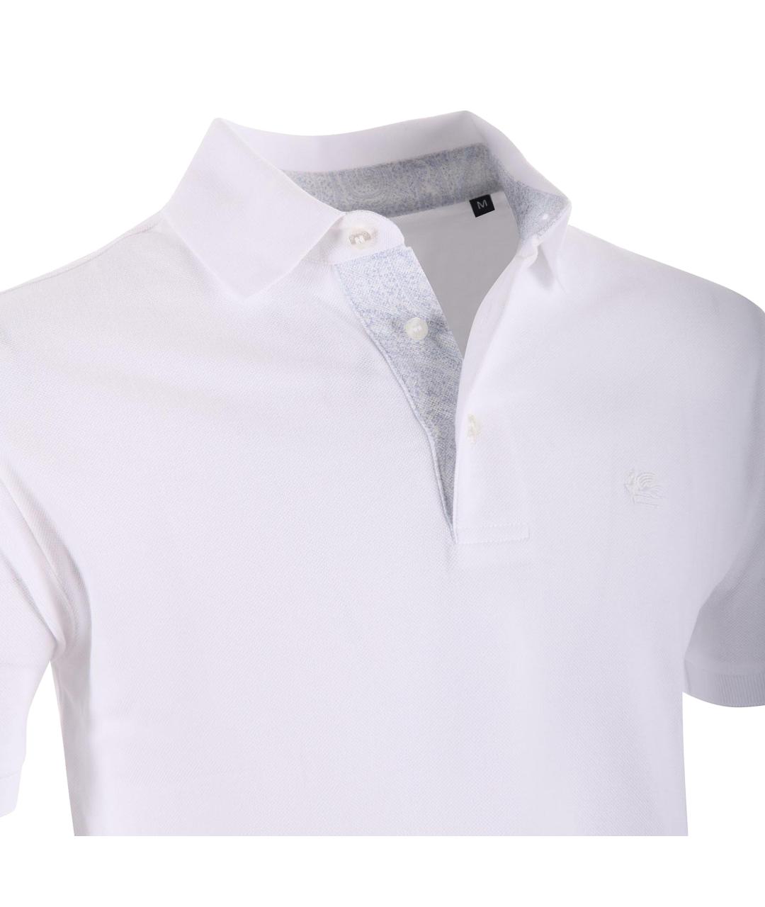 ETRO Белое хлопковое поло с коротким рукавом, фото 2