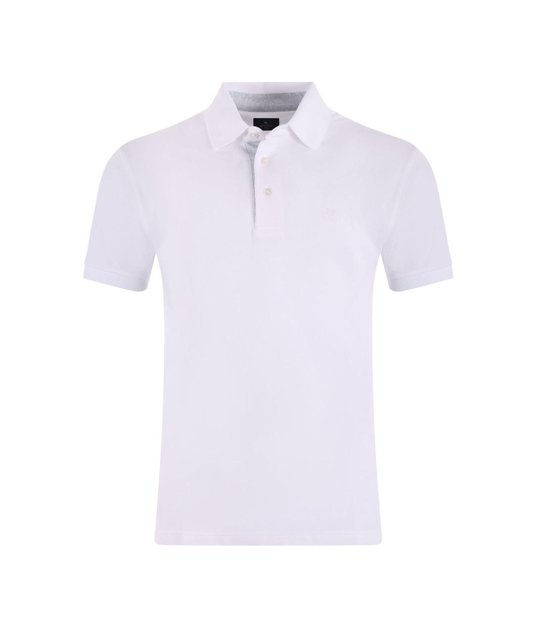 ETRO Белое хлопковое поло с коротким рукавом, фото 1