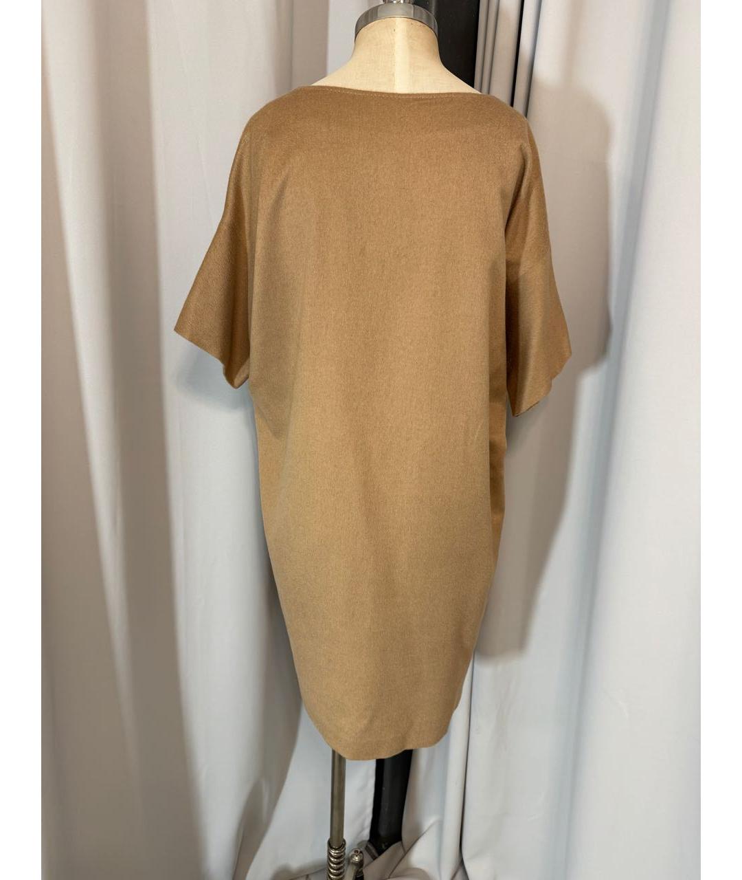 MAX MARA Бежевое хлопковое повседневное платье, фото 3