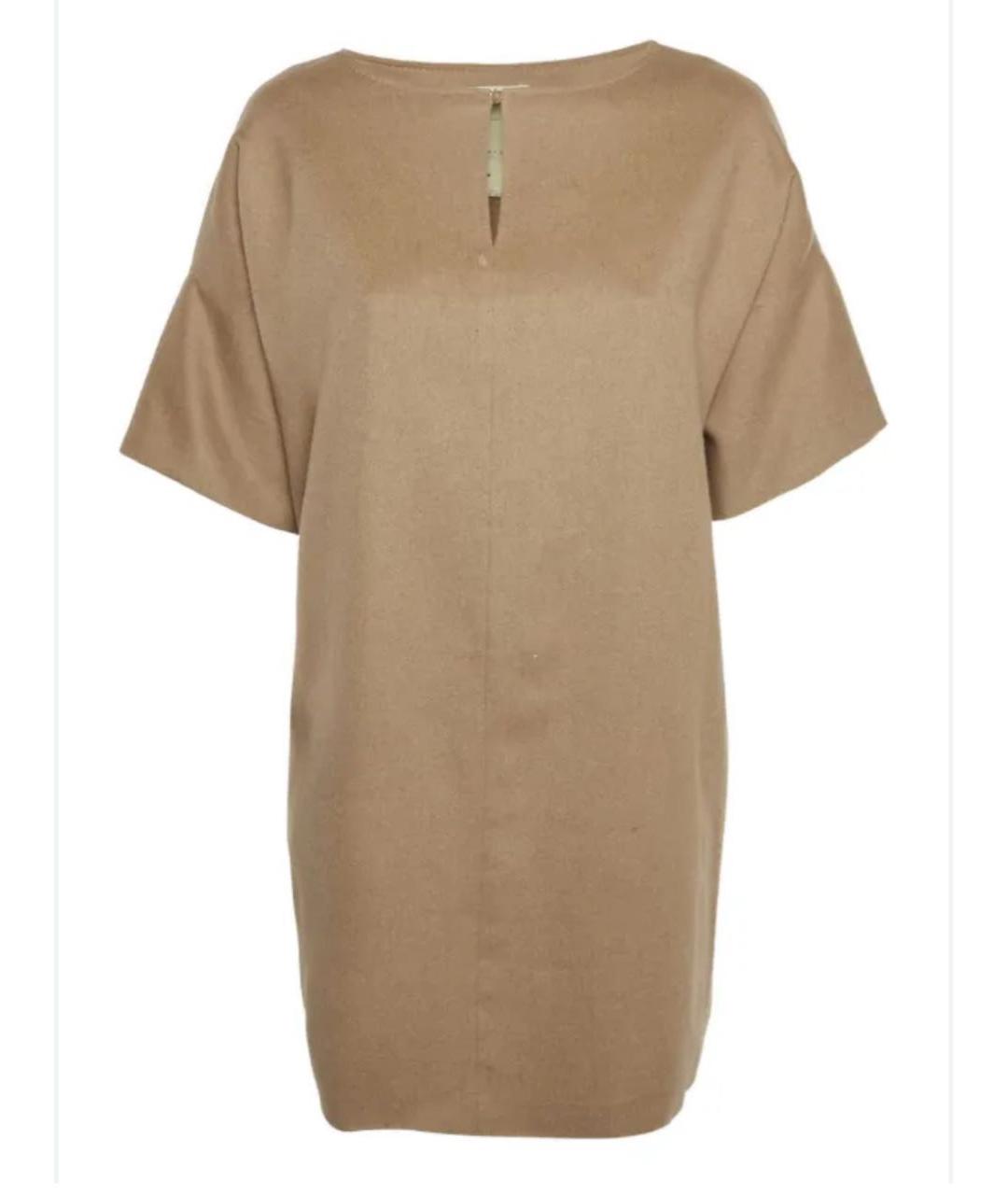 MAX MARA Бежевое хлопковое повседневное платье, фото 8