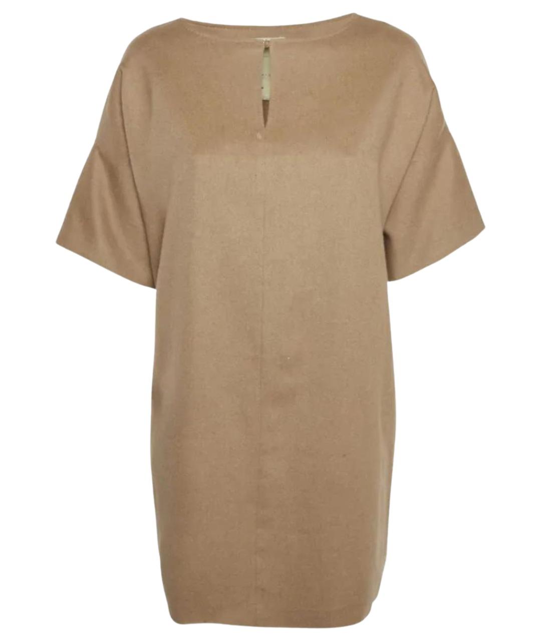 MAX MARA Бежевое хлопковое повседневное платье, фото 1