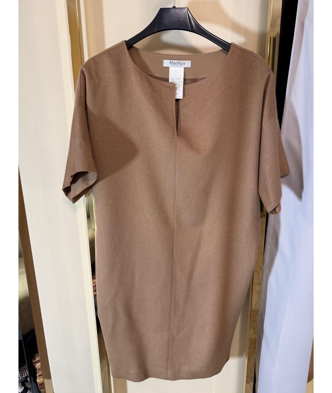 MAX MARA Бежевое хлопковое повседневное платье, фото 7