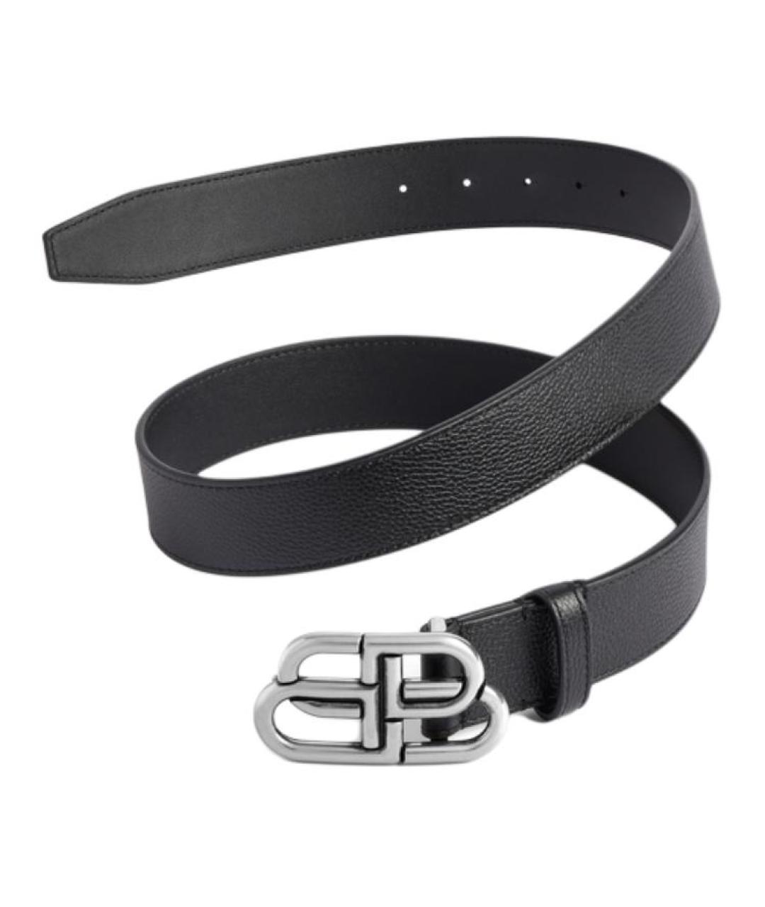 BALENCIAGA Черный кожаный ремень, фото 1