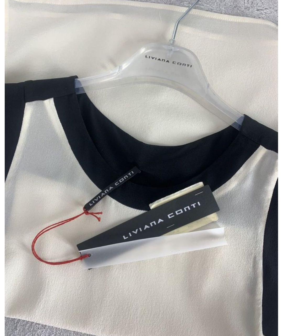 LIVIANA CONTI Белая шелковая футболка, фото 3