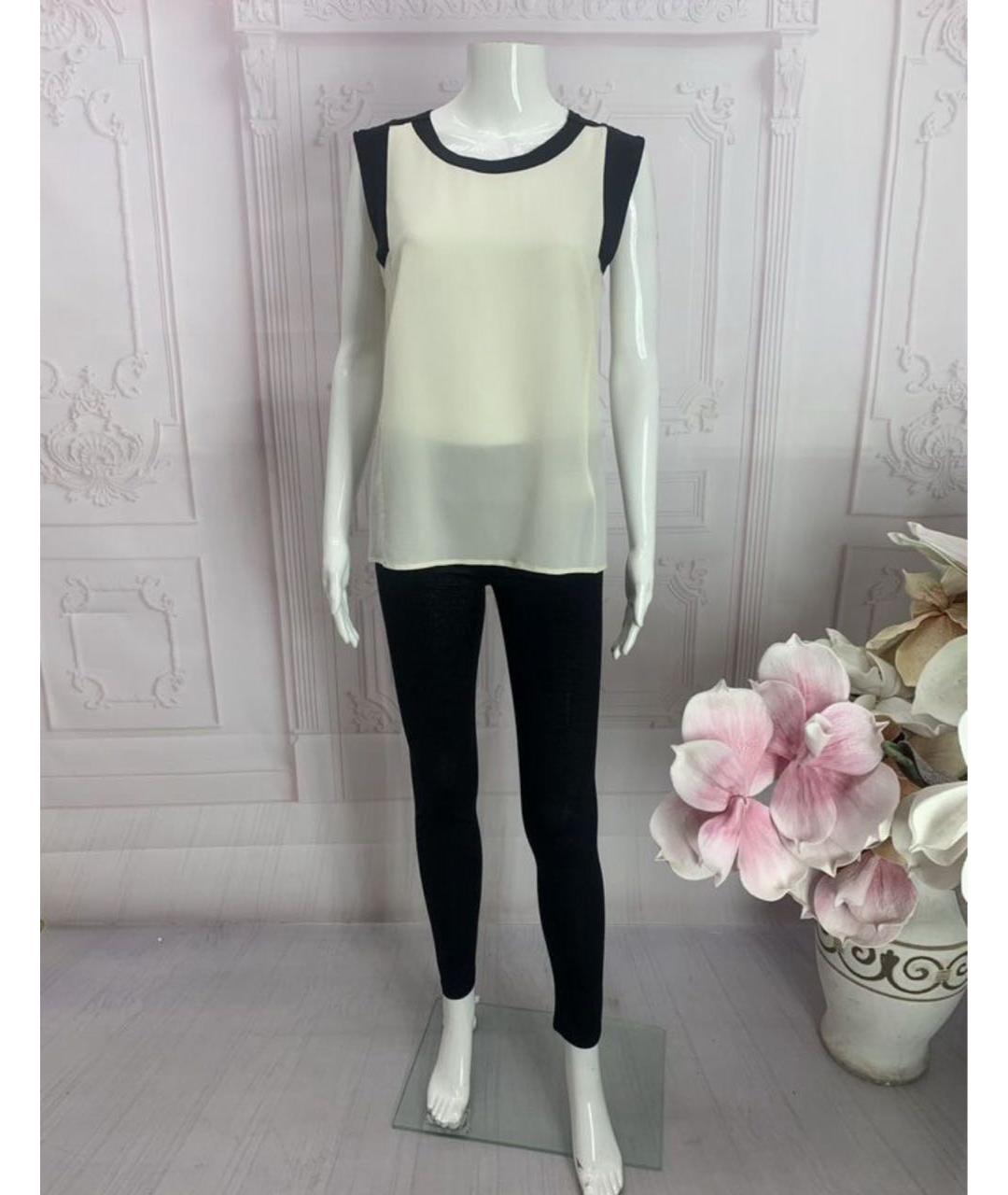 LIVIANA CONTI Белая шелковая футболка, фото 7