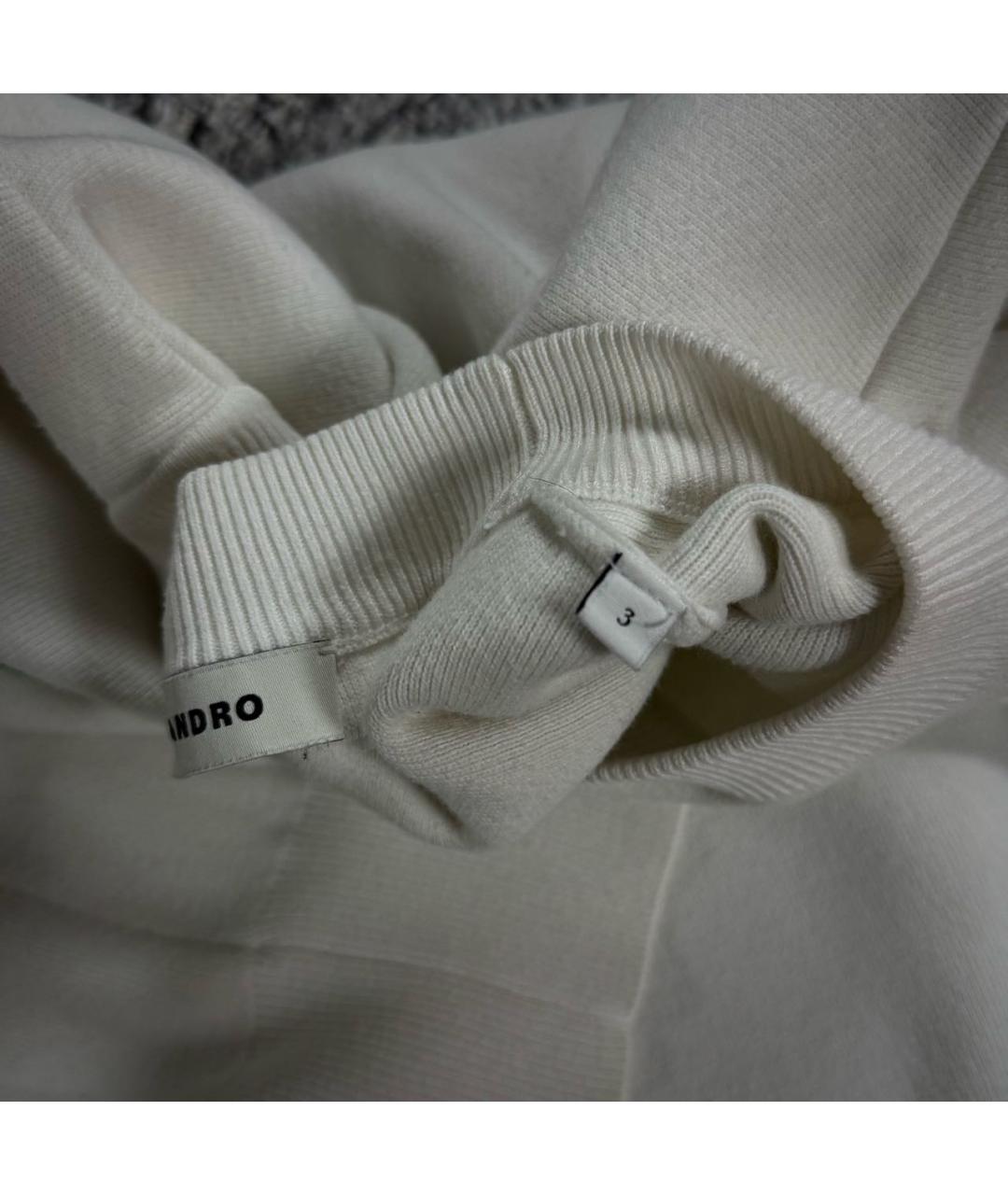 SANDRO Белый хлопковый джемпер / свитер, фото 7