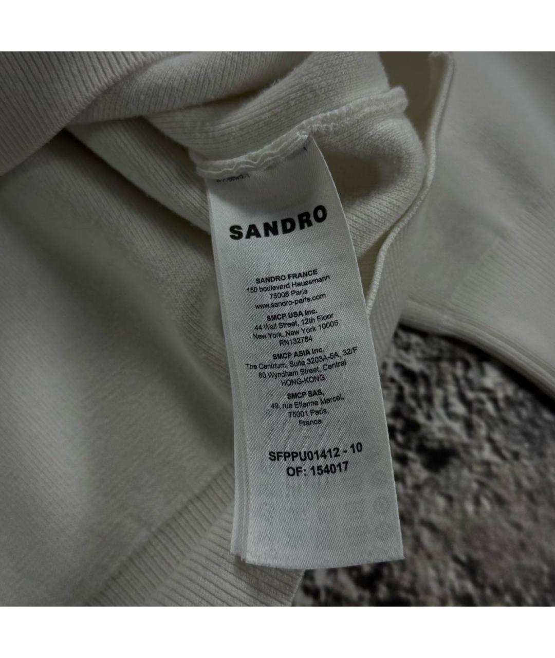 SANDRO Белый хлопковый джемпер / свитер, фото 5