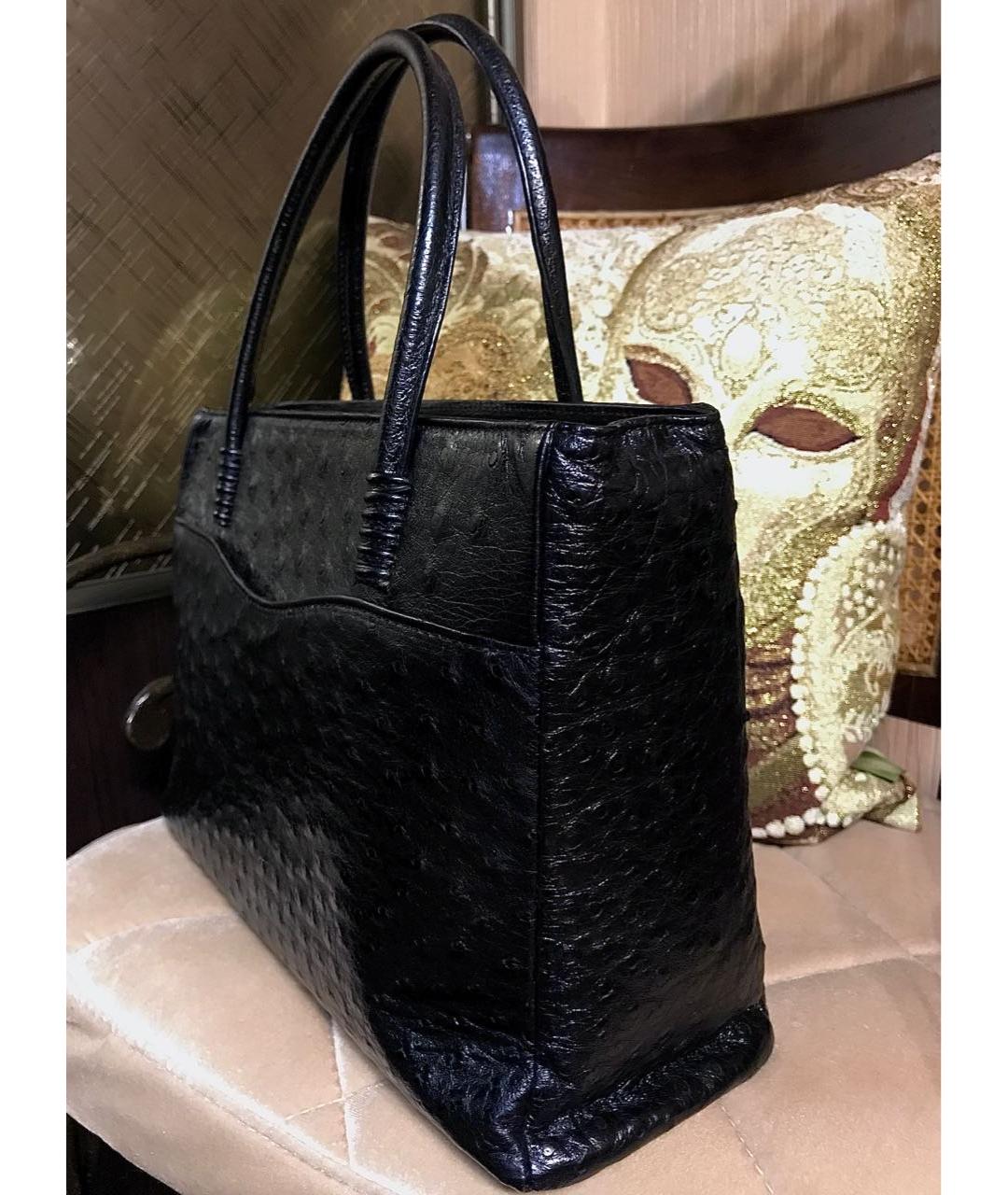 ZILLI Черная сумка с короткими ручками из экзотической кожи, фото 2