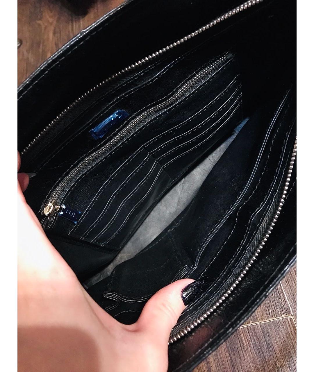 ZILLI Черная сумка с короткими ручками из экзотической кожи, фото 4