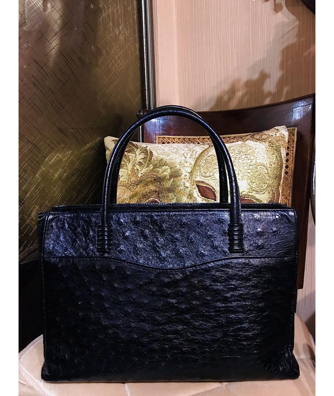 ZILLI Черная сумка с короткими ручками из экзотической кожи, фото 3