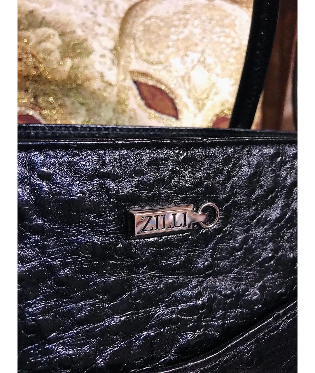 ZILLI Черная сумка с короткими ручками из экзотической кожи, фото 6