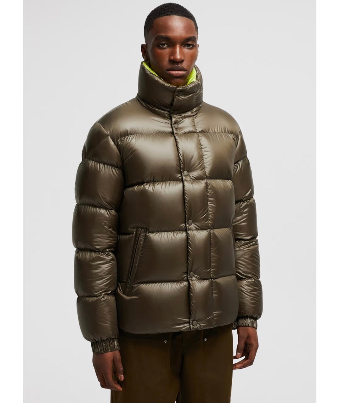 MONCLER Хаки полиамидовый пуховик, фото 2