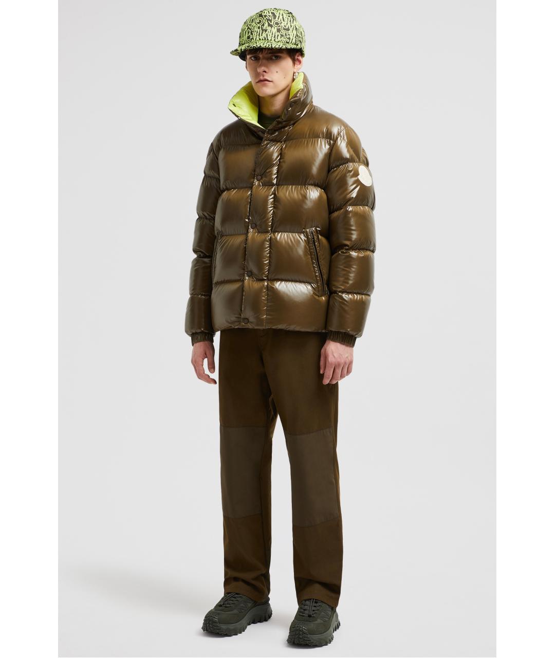 MONCLER Хаки полиамидовый пуховик, фото 4