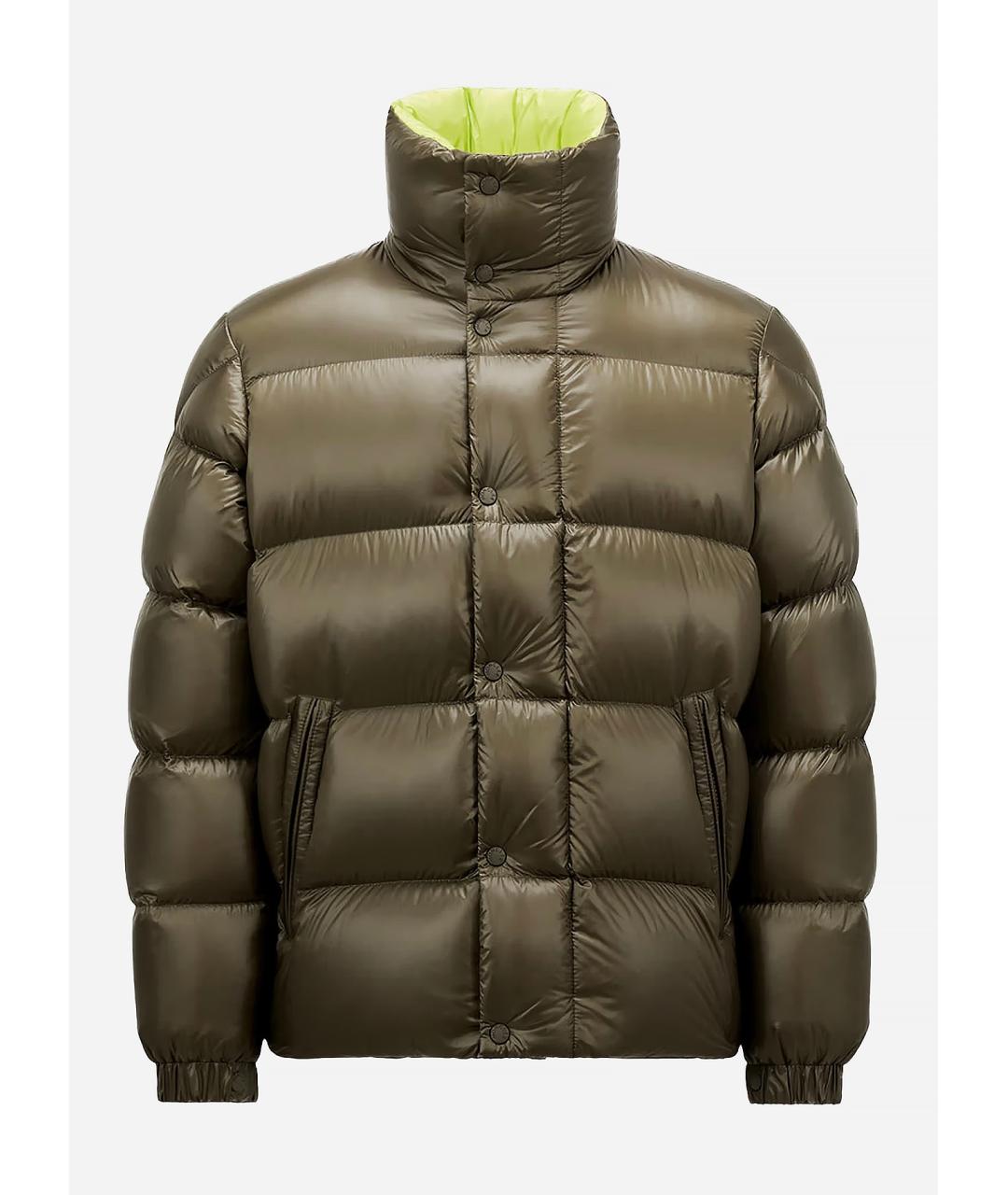 MONCLER Хаки полиамидовый пуховик, фото 7