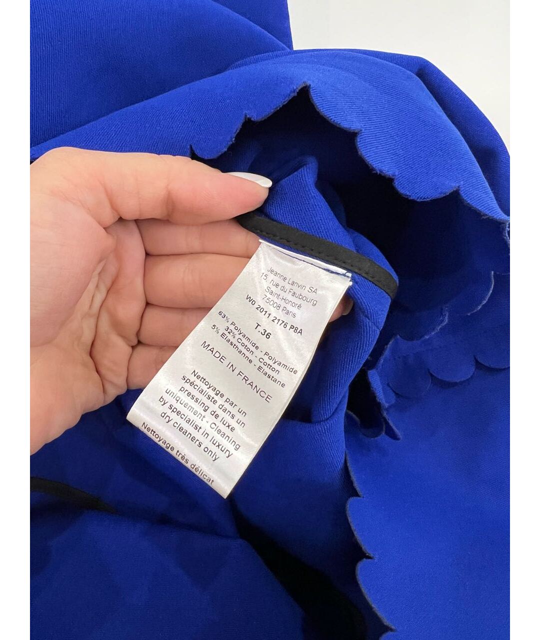 LANVIN Синее полиамидовое повседневное платье, фото 4
