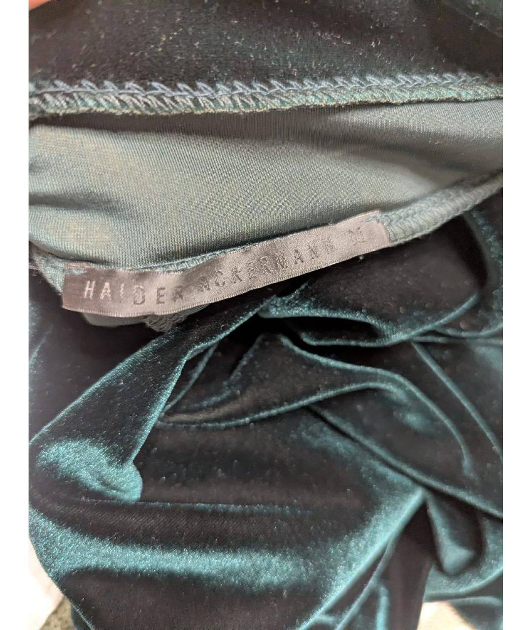 HAIDER ACKERMANN Зеленая велюровая водолазка, фото 3