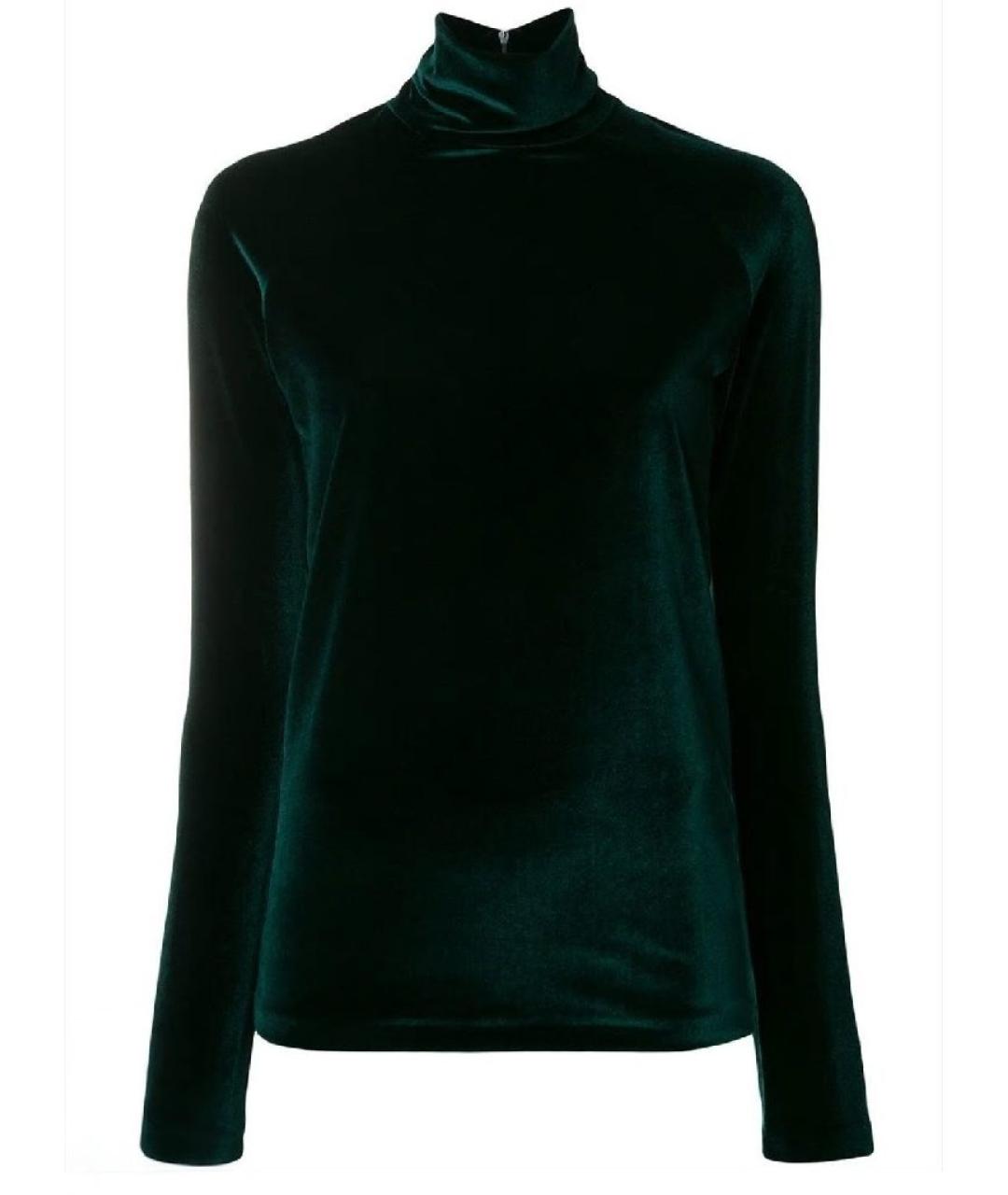 HAIDER ACKERMANN Зеленая велюровая водолазка, фото 10