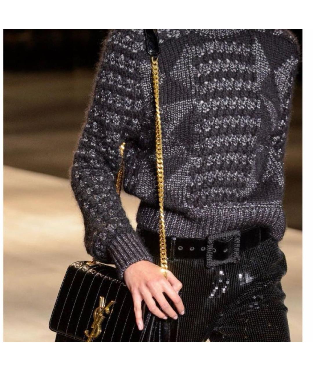 SAINT LAURENT Черный шерстяной джемпер / свитер, фото 7