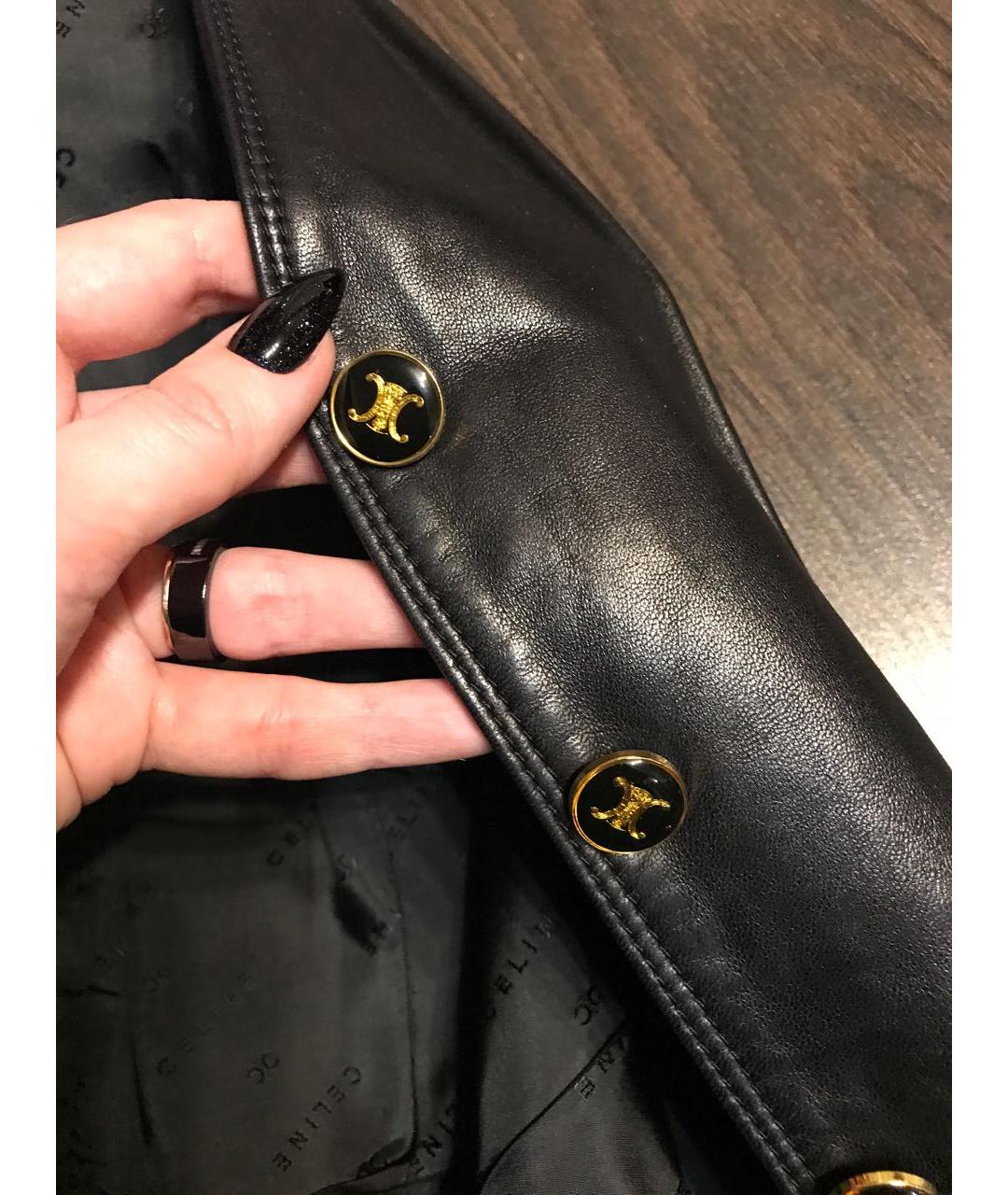 CELINE Черный кожаный жилет, фото 4