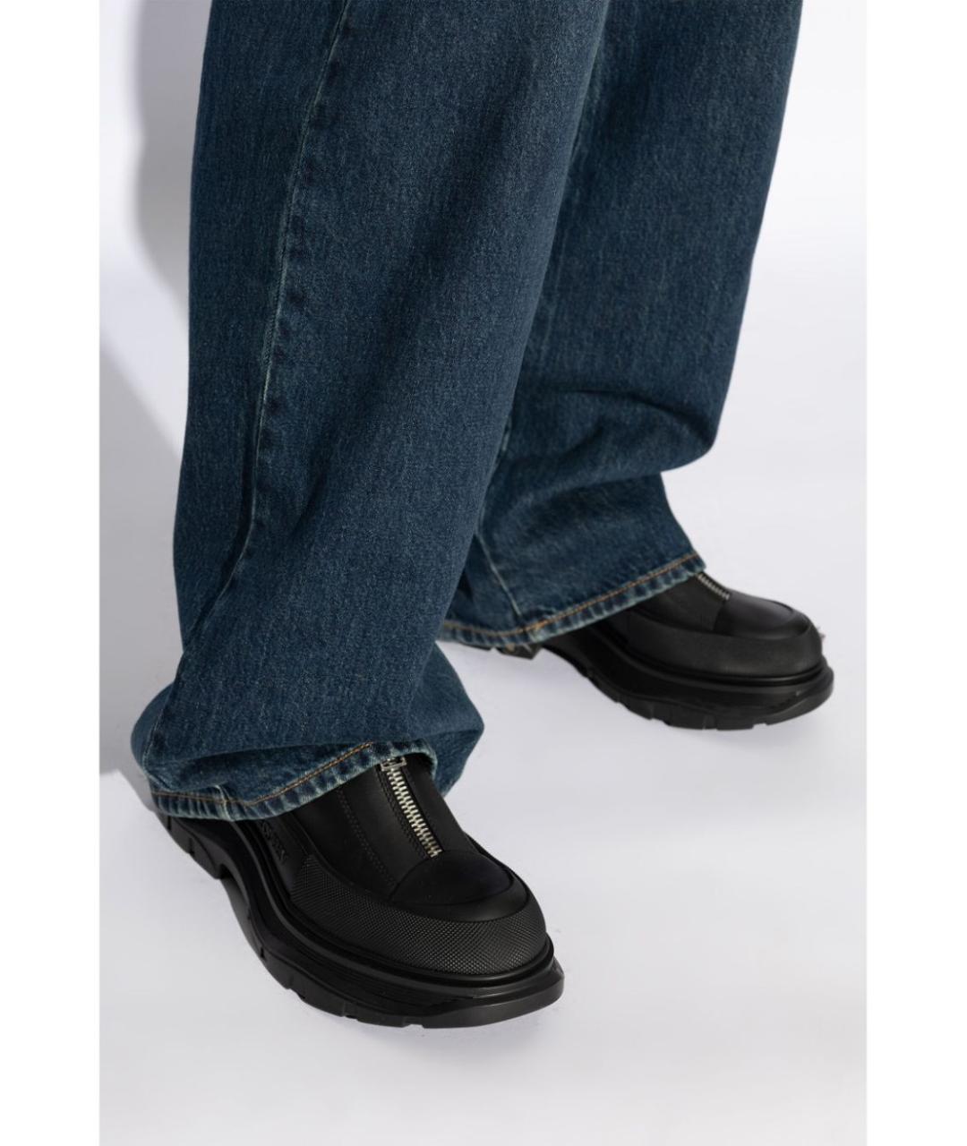 ALEXANDER MCQUEEN Черные кожаные ботинки, фото 4