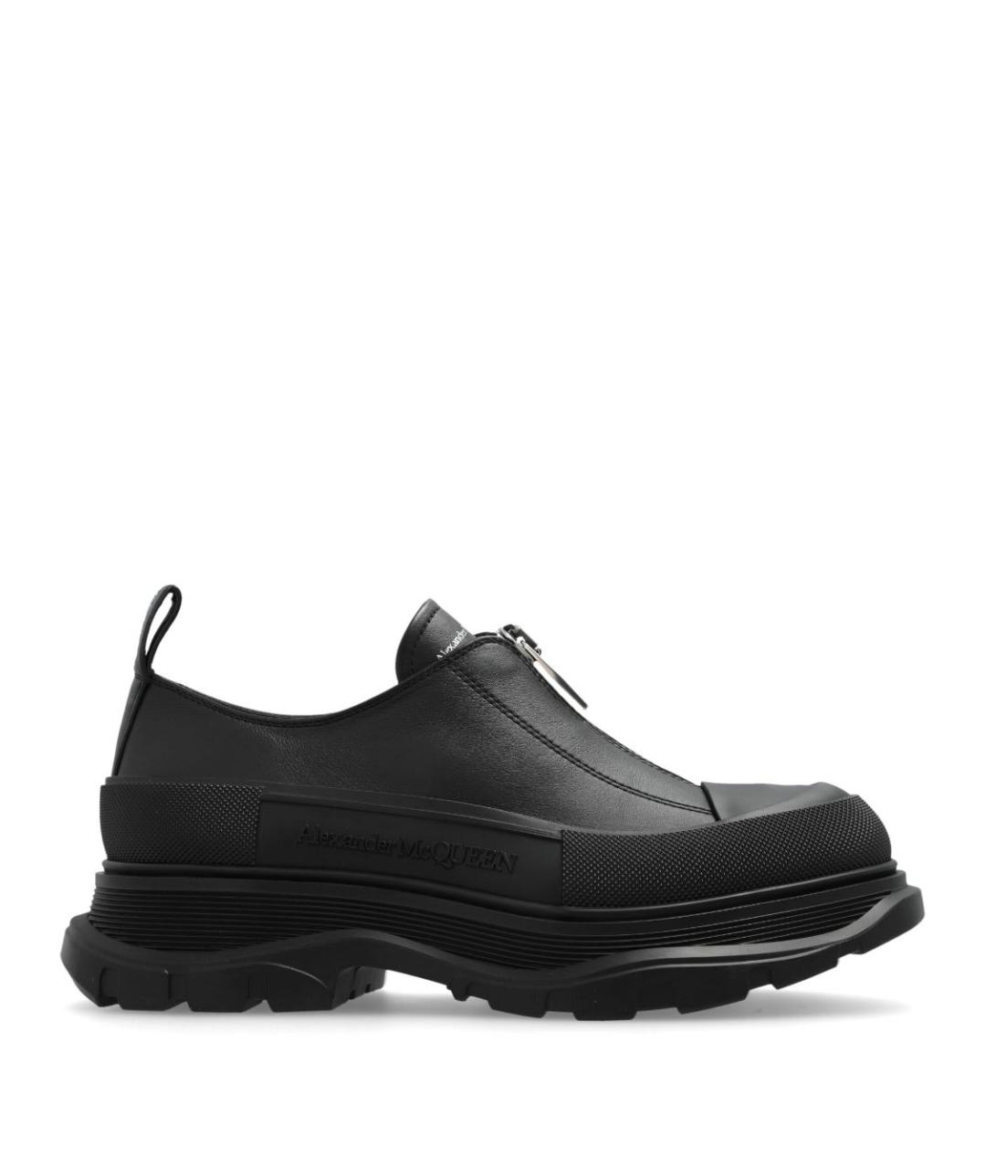 ALEXANDER MCQUEEN Черные кожаные ботинки, фото 1