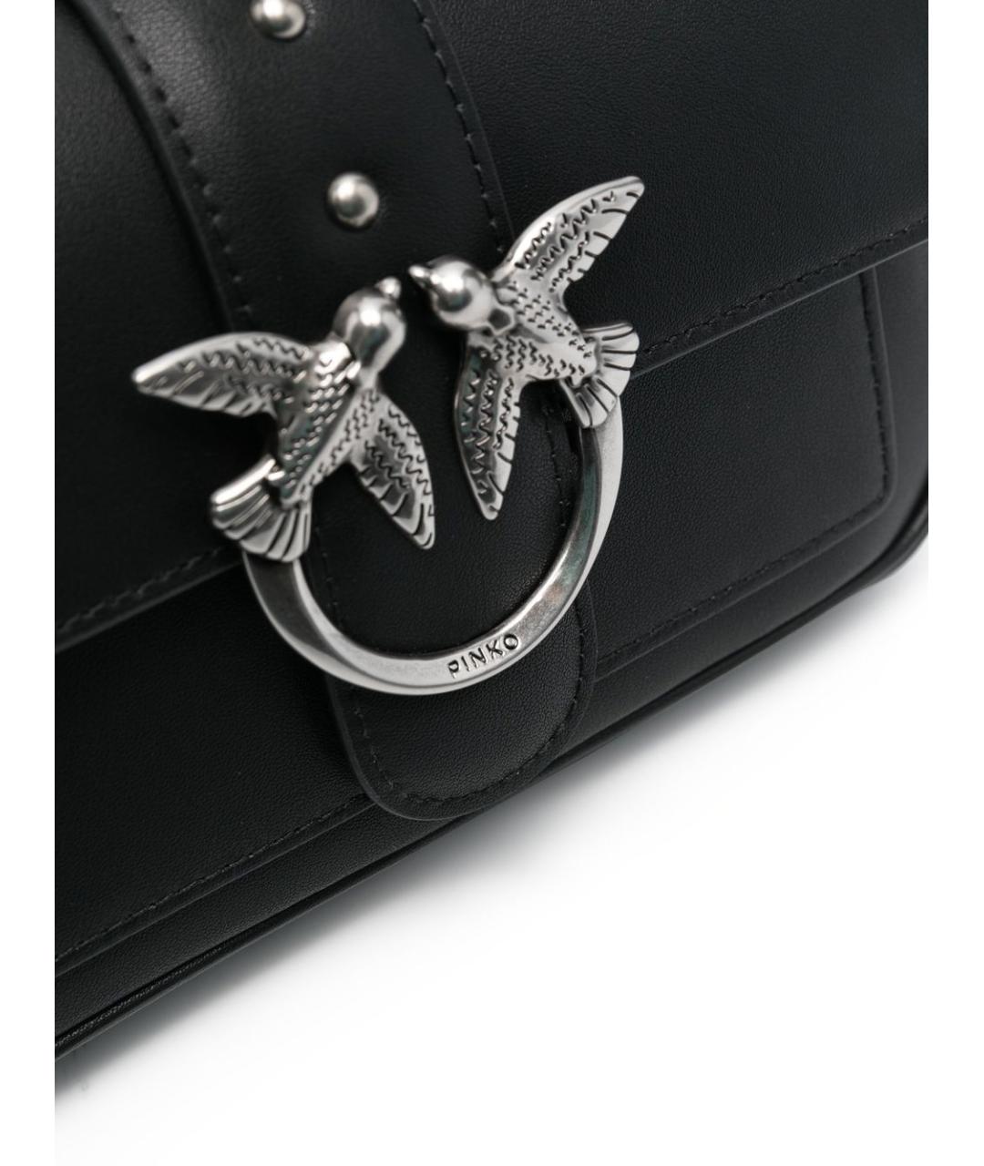 PINKO Черная кожаная сумка через плечо, фото 4