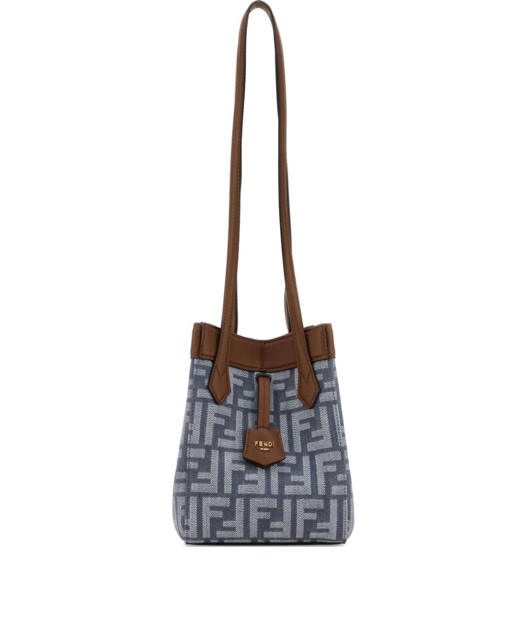 FENDI Синяя кожаная сумка тоут, фото 1