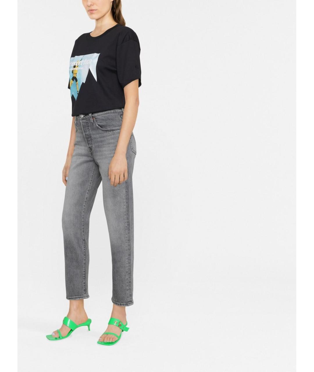 LEVI'S Серые хлопковые прямые джинсы, фото 2