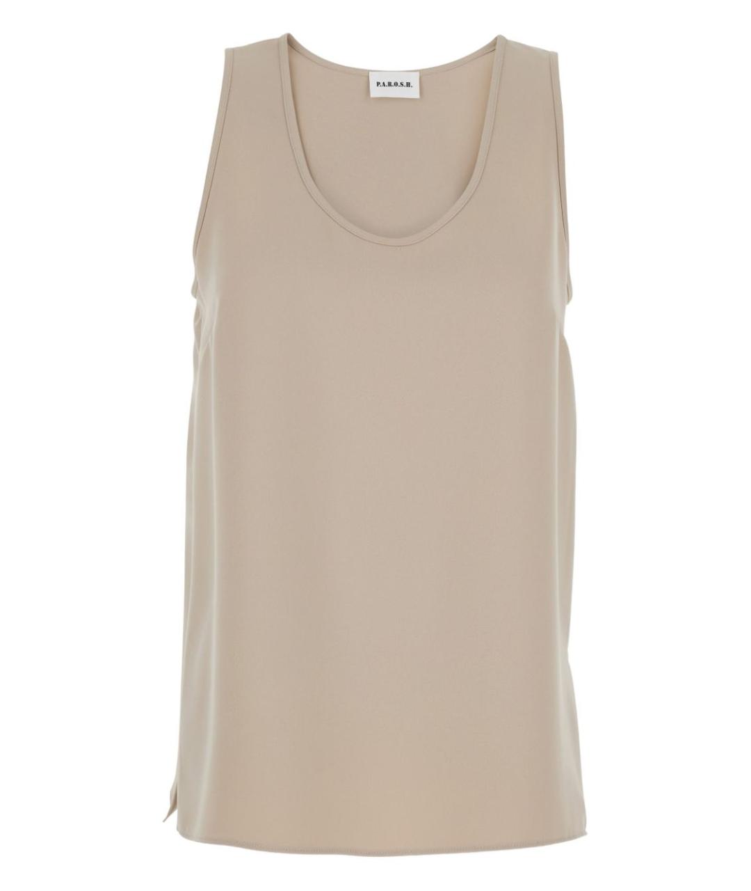 P.A.R.O.S.H. Бежевая полиэстеровая майка, фото 1