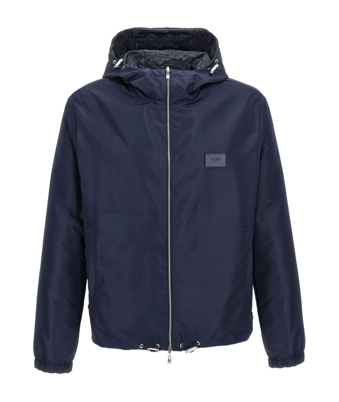 FENDI Темно-синяя полиамидовая куртка, фото 3