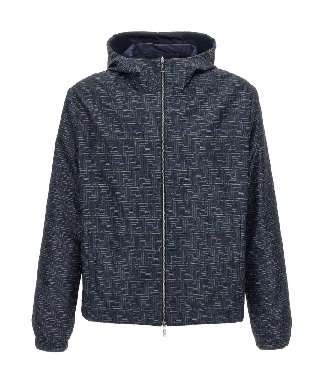 FENDI Темно-синяя полиамидовая куртка, фото 1