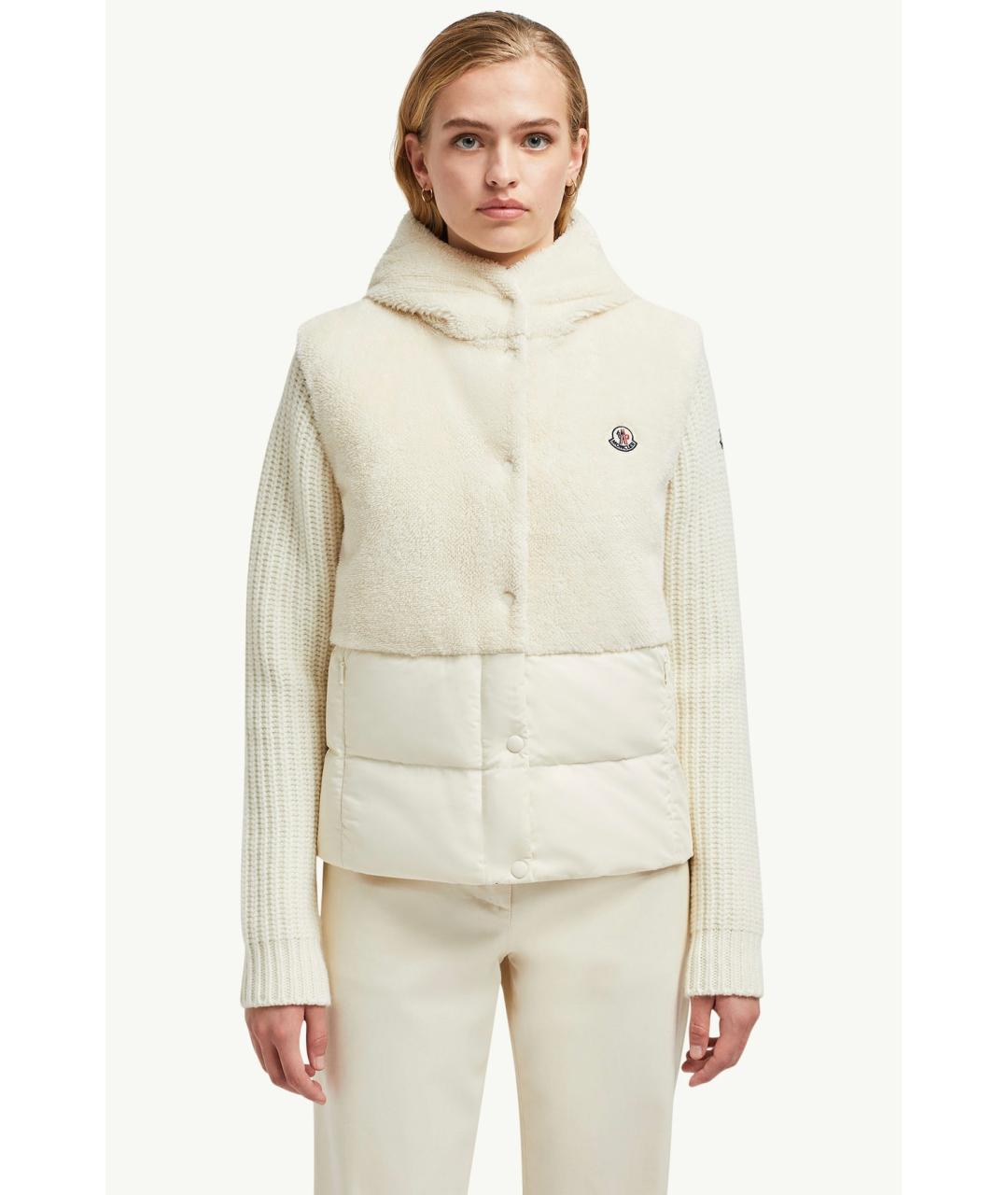 MONCLER Бежевый полиэстеровый жилет, фото 6