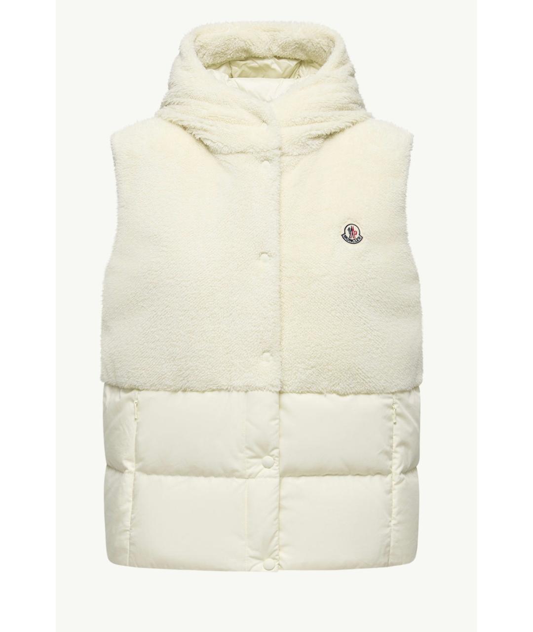 MONCLER Бежевый полиэстеровый жилет, фото 9