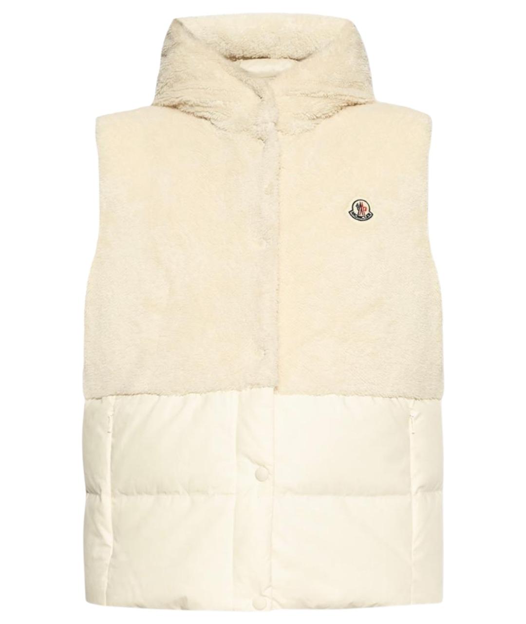 MONCLER Бежевый полиэстеровый жилет, фото 1