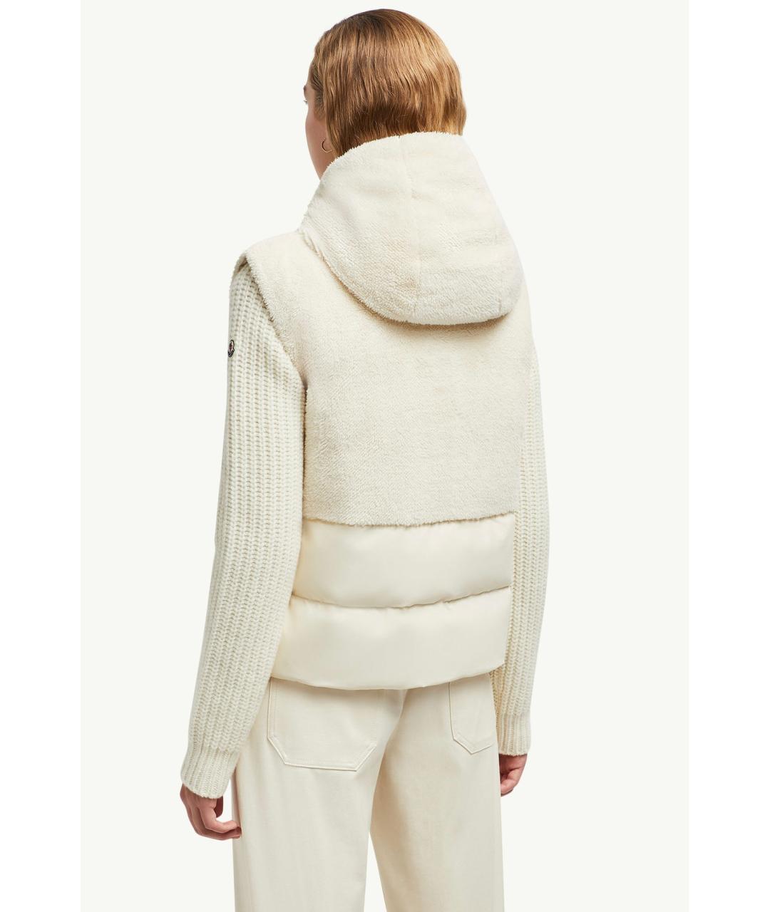 MONCLER Бежевый полиэстеровый жилет, фото 7