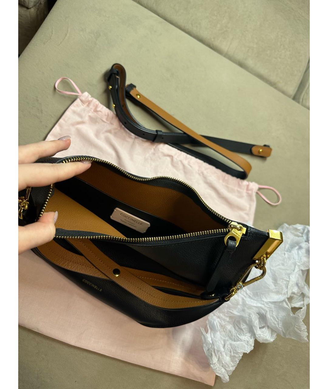 COCCINELLE Черная кожаная сумка через плечо, фото 4