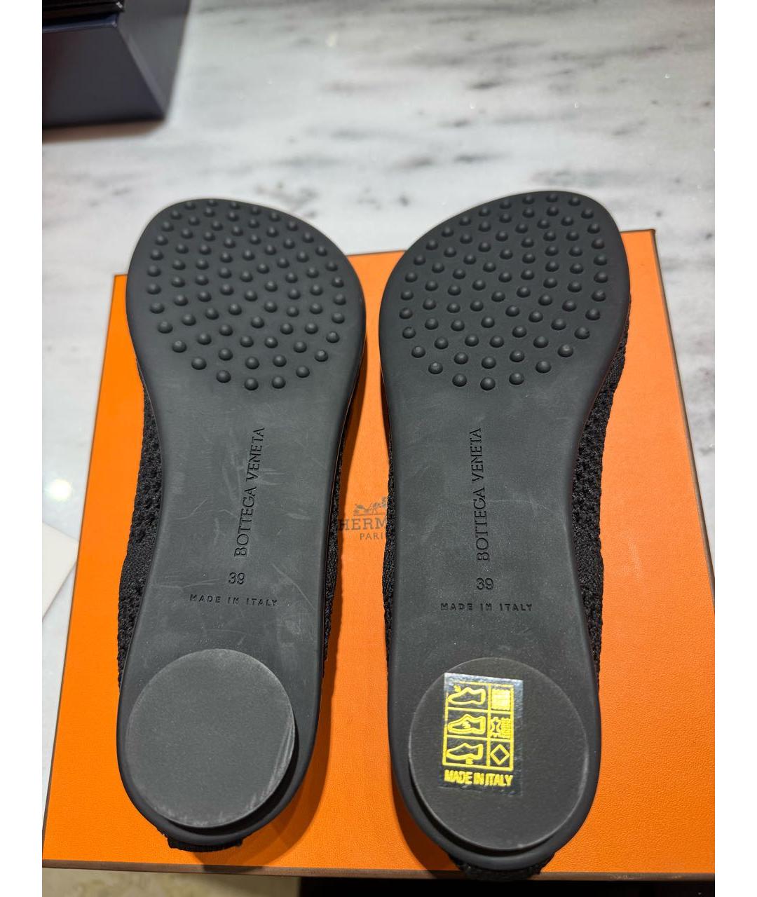 BOTTEGA VENETA Черные текстильные балетки, фото 4