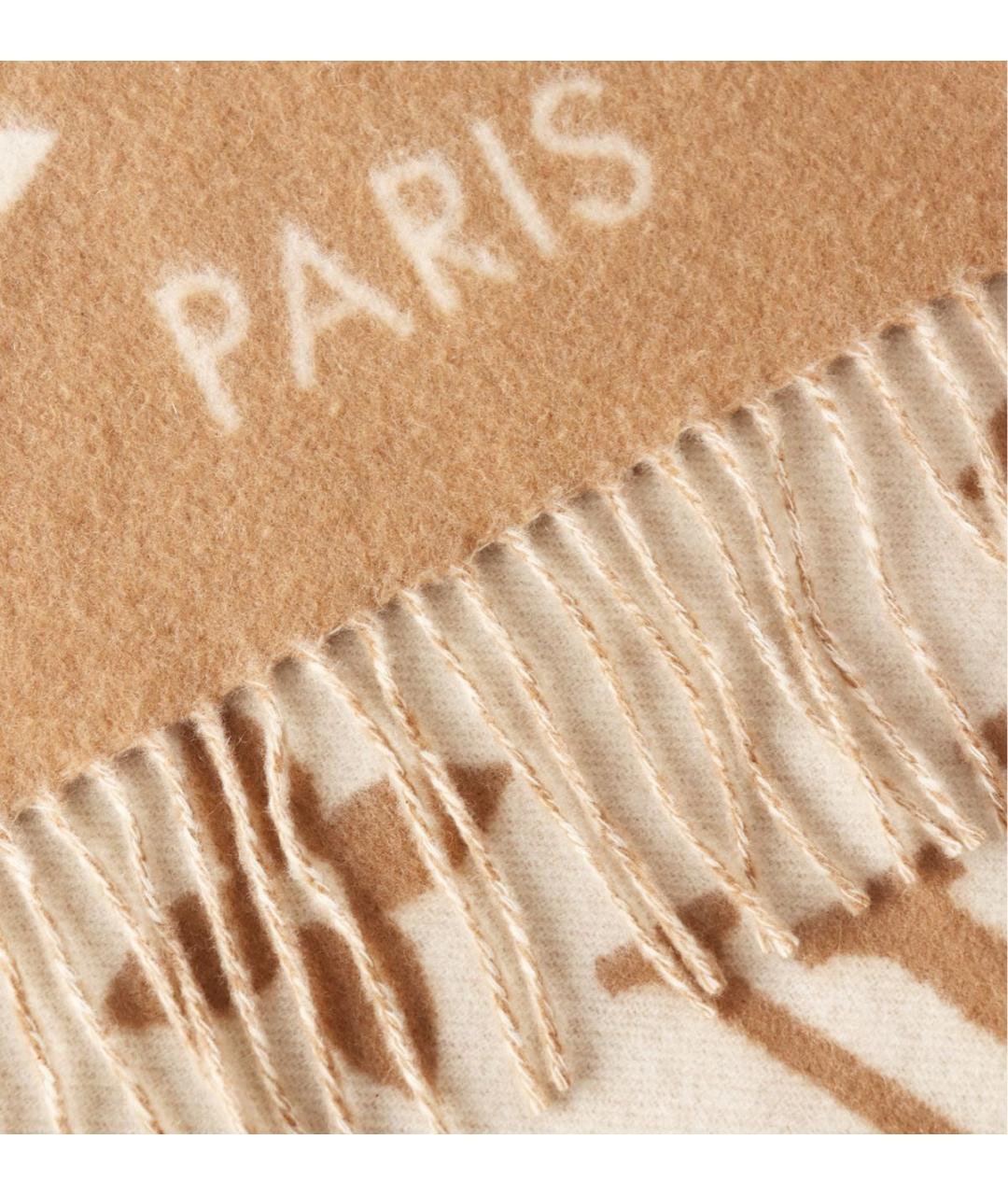 LOUIS VUITTON Бежевый кашемировый шарф, фото 2