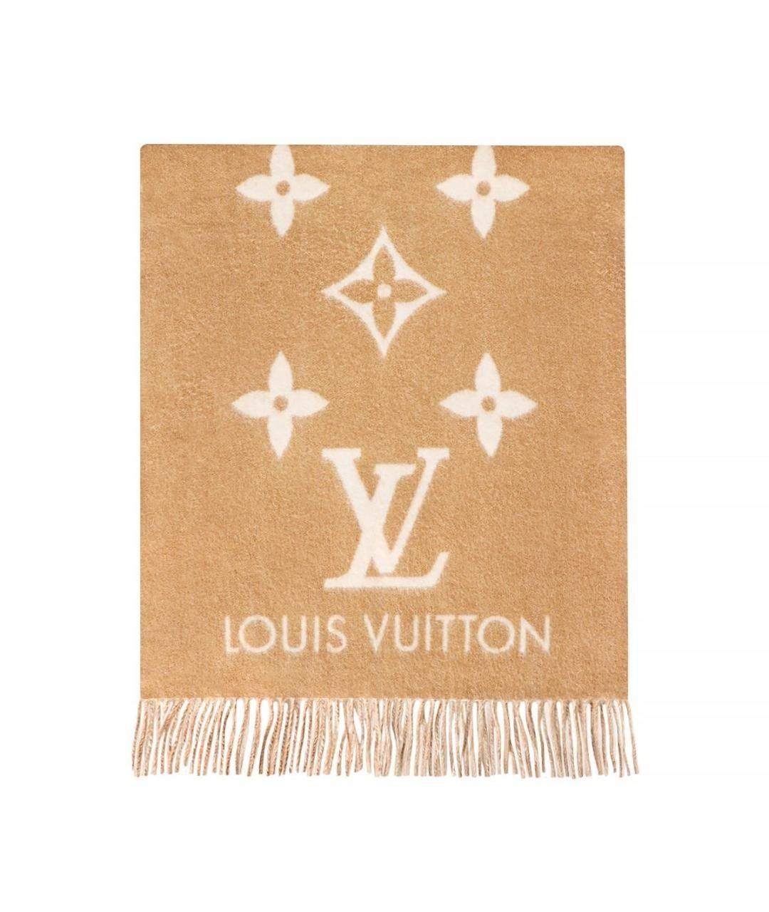 LOUIS VUITTON Бежевый кашемировый шарф, фото 1