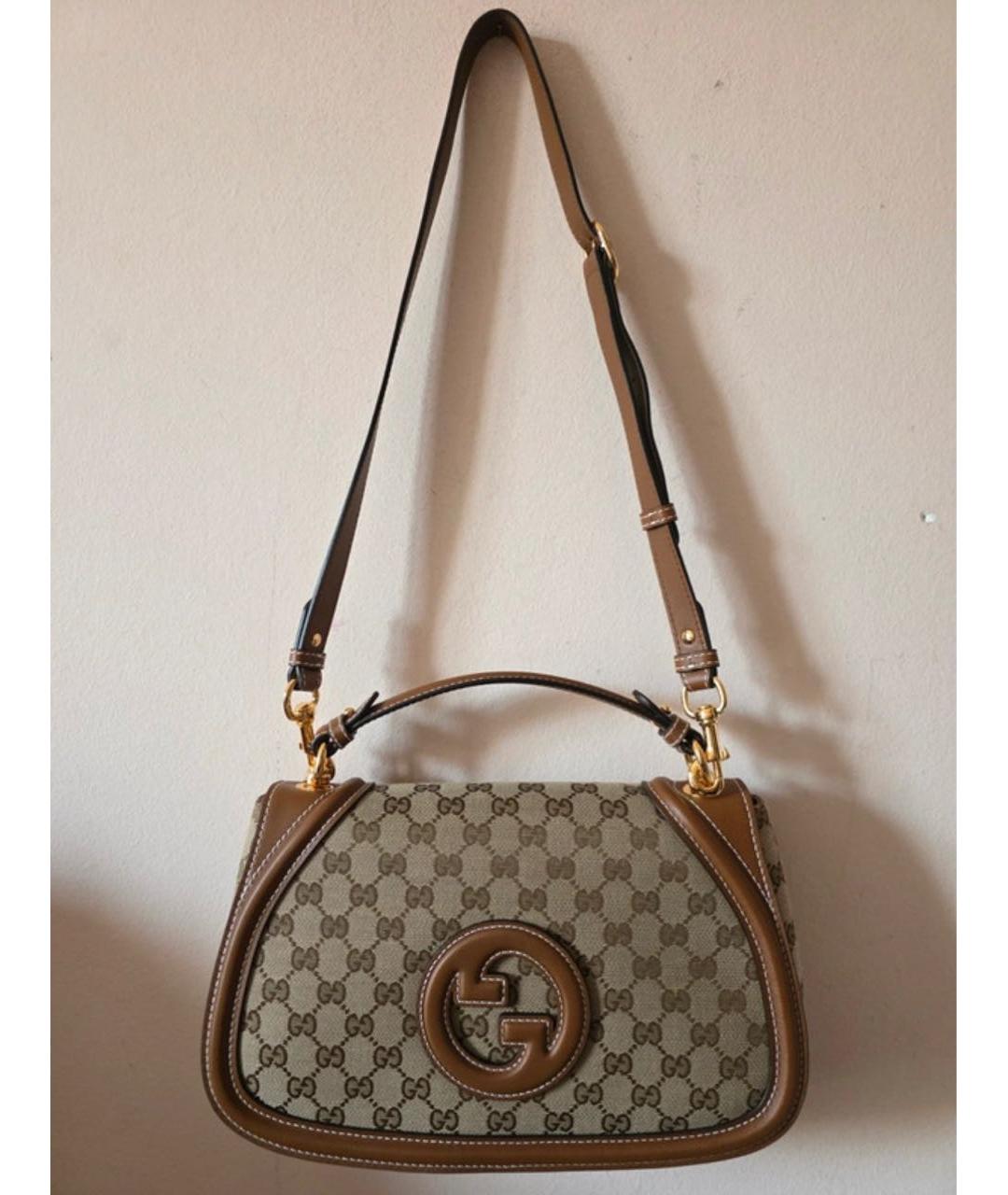 GUCCI Коричневая кожаная сумка с короткими ручками, фото 3