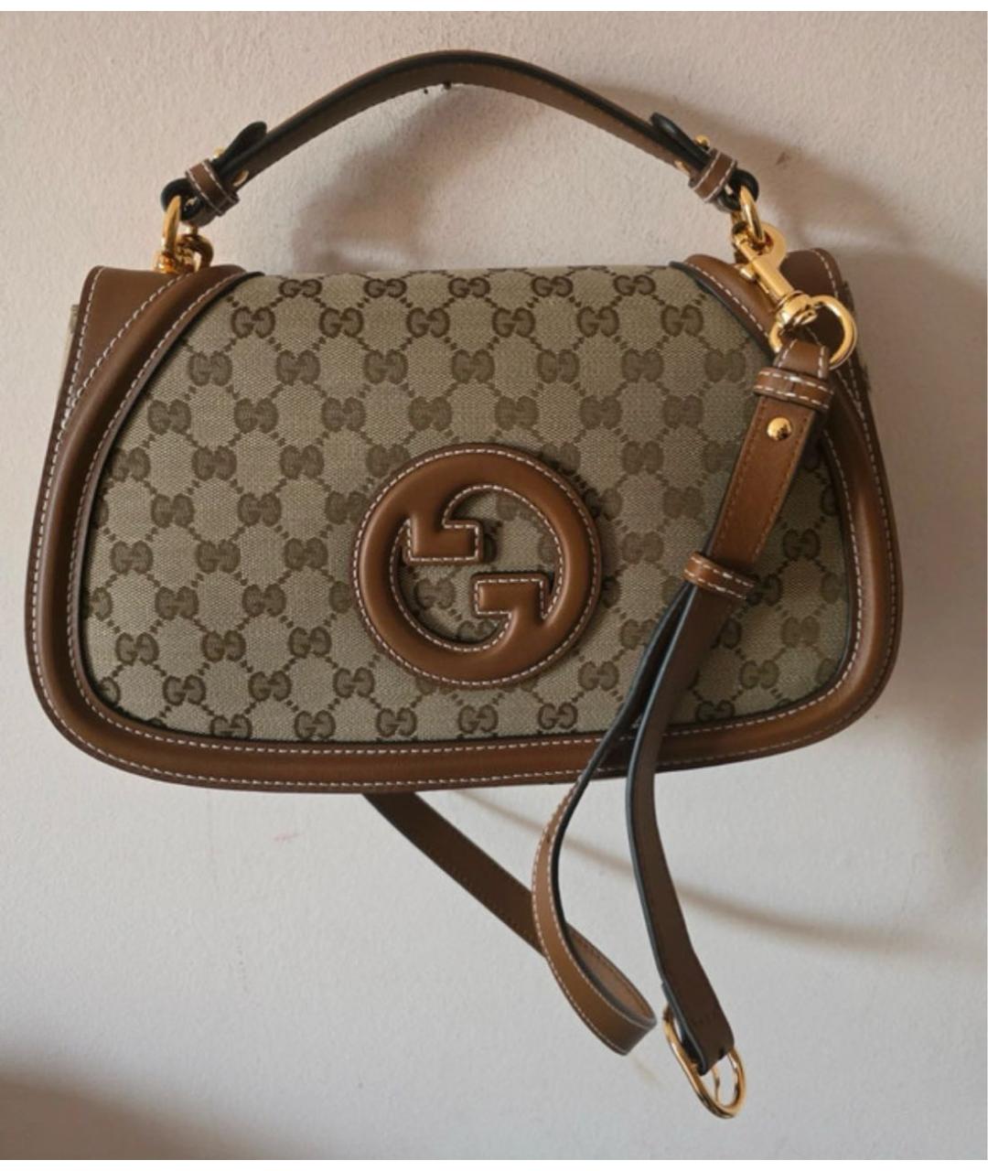 GUCCI Коричневая кожаная сумка с короткими ручками, фото 2