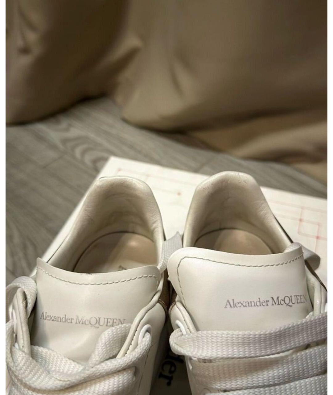 ALEXANDER MCQUEEN Белые кожаные кеды, фото 5