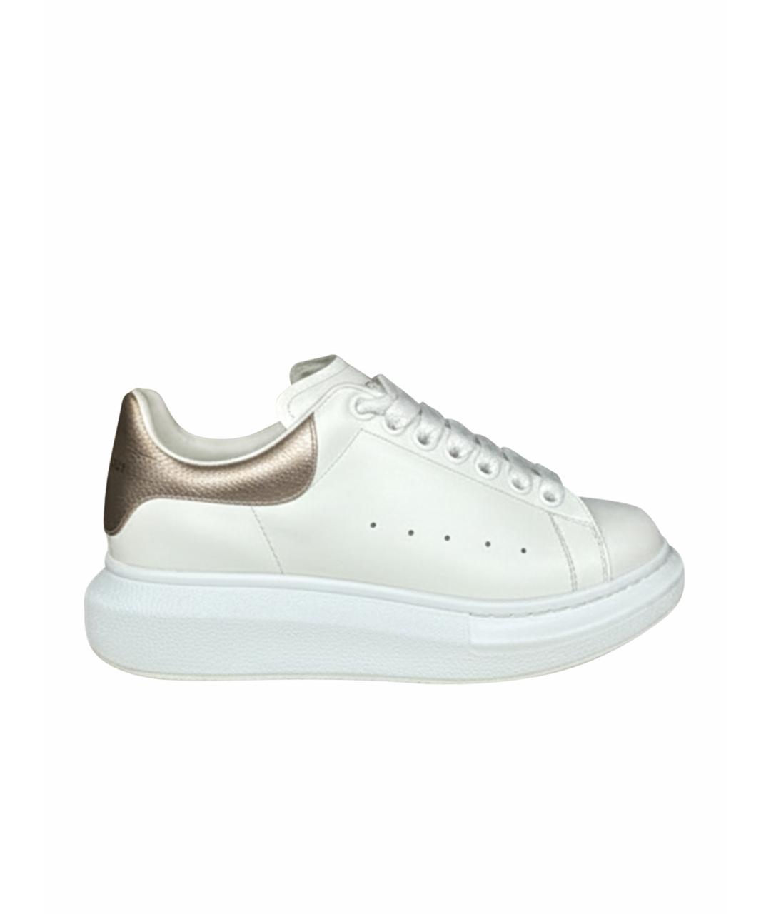 ALEXANDER MCQUEEN Белые кожаные кеды, фото 1