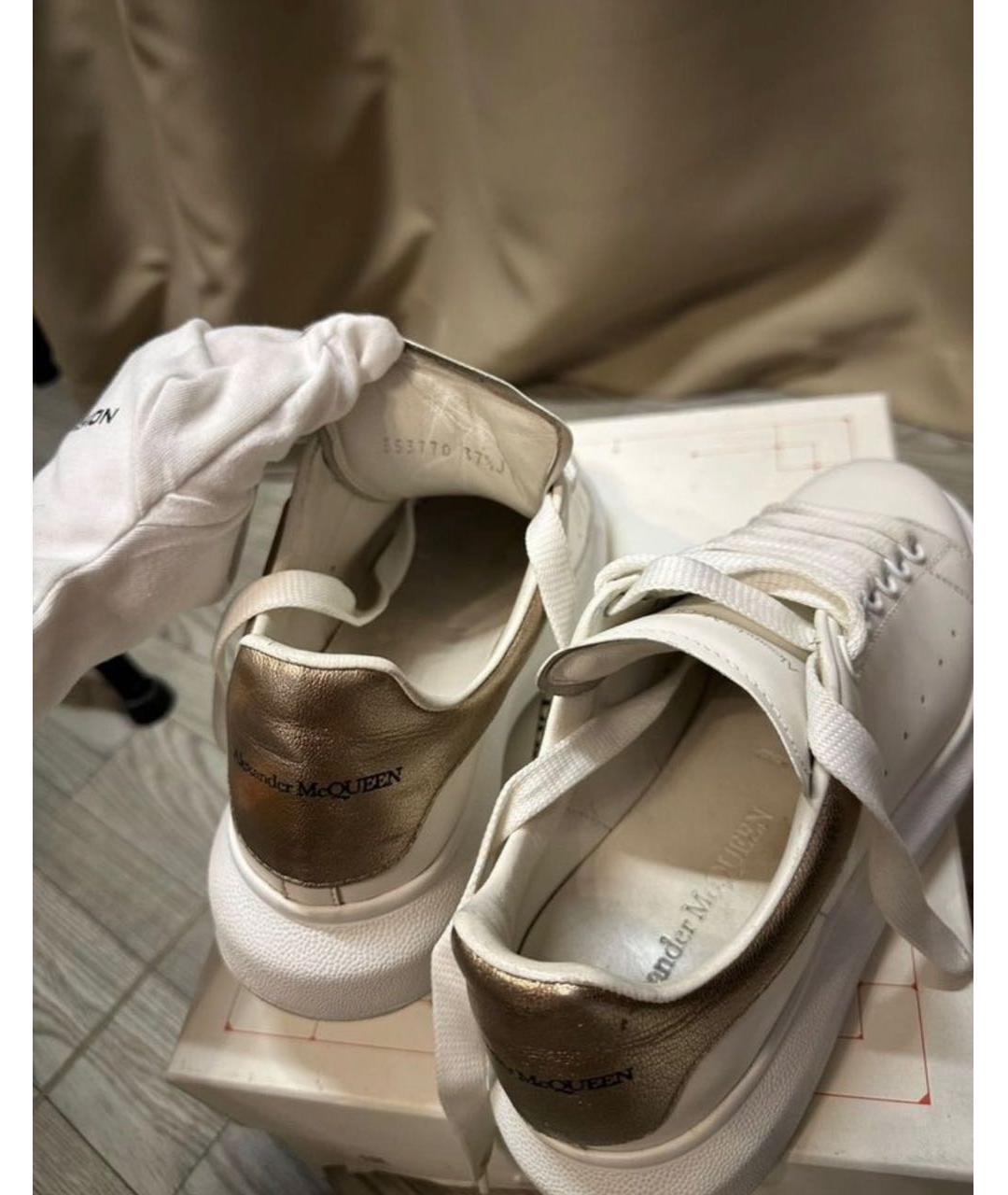 ALEXANDER MCQUEEN Белые кожаные кеды, фото 7