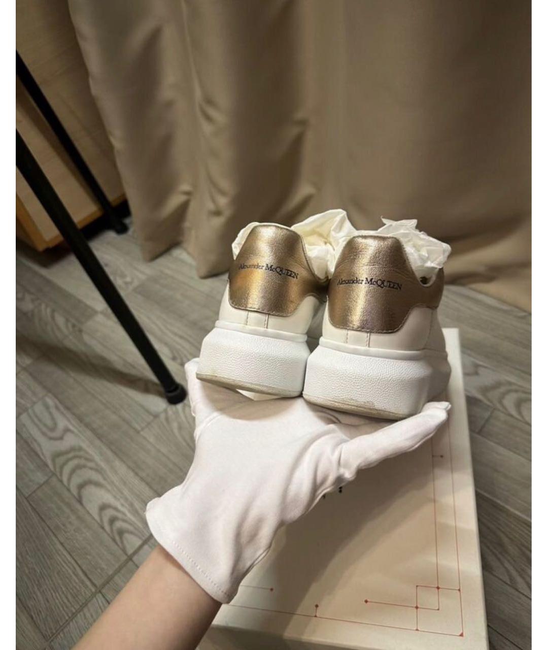 ALEXANDER MCQUEEN Белые кожаные кеды, фото 4