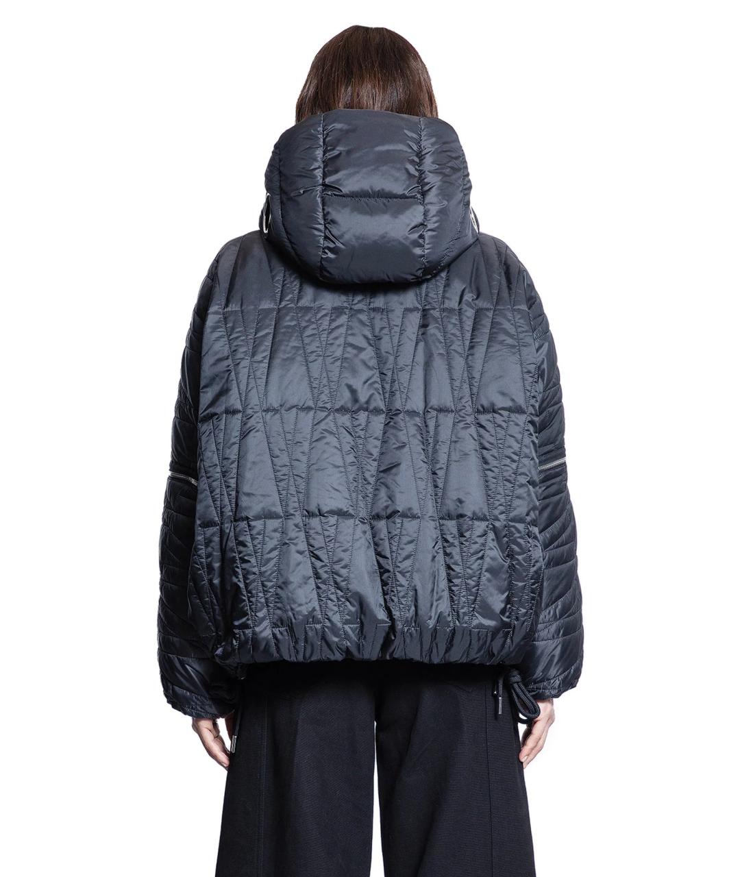 MONCLER Черный полиэстеровый пуховик, фото 6