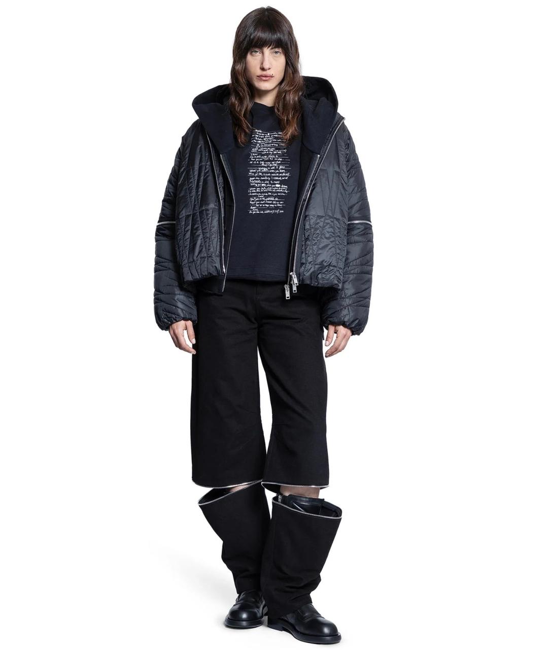 MONCLER Черный полиэстеровый пуховик, фото 7