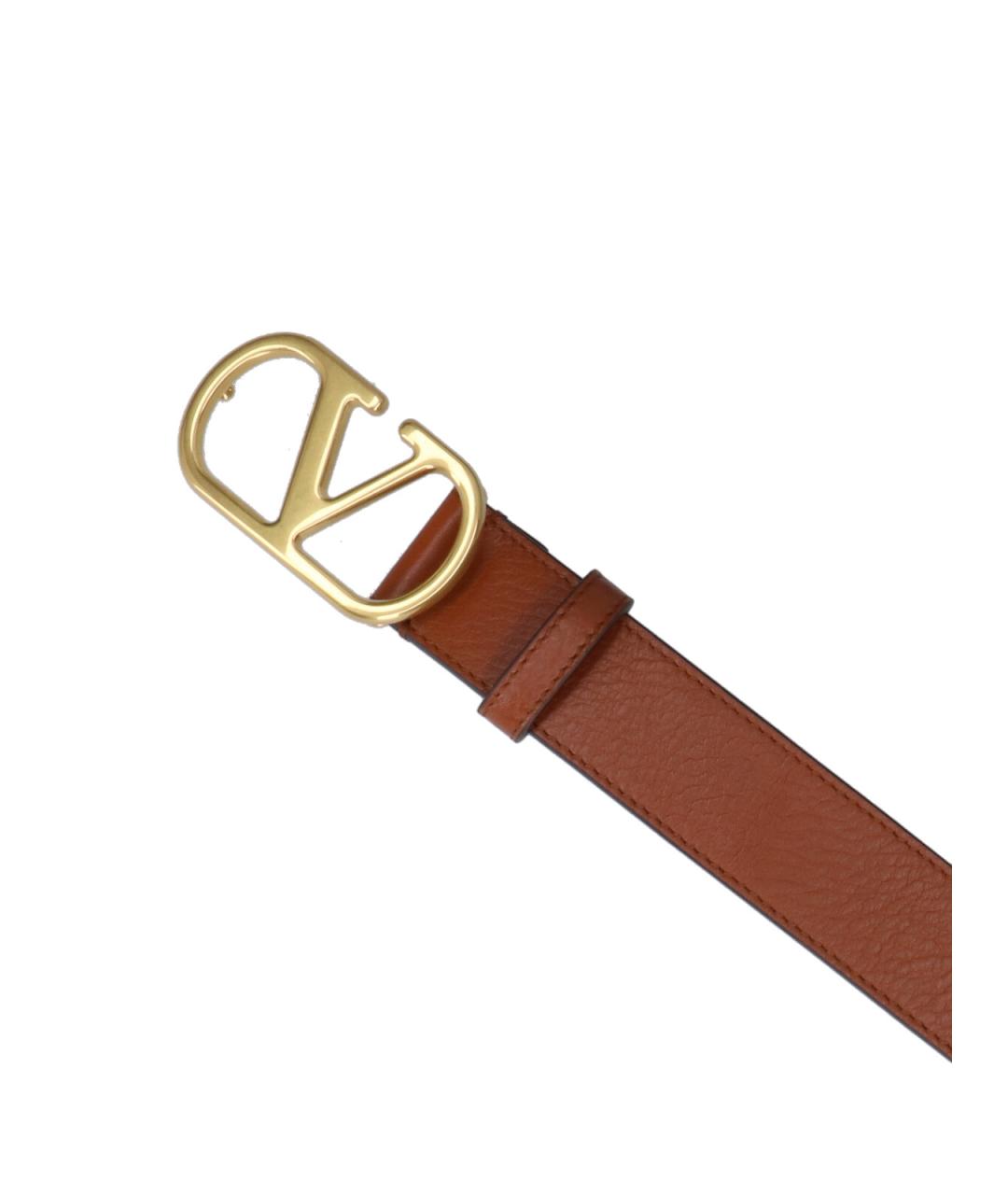 VALENTINO Коричневый кожаный ремень, фото 3