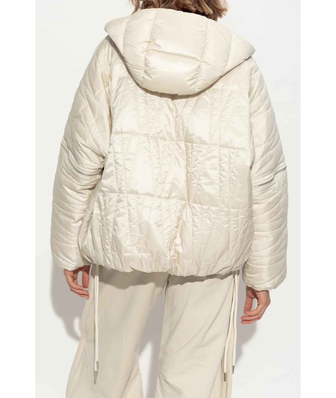 MONCLER Бежевый полиэстеровый пуховик, фото 3