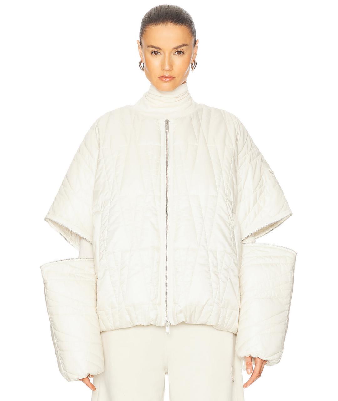 MONCLER Бежевый полиэстеровый пуховик, фото 8